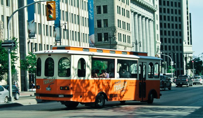 Winnipeg Trolley on a downtown street
